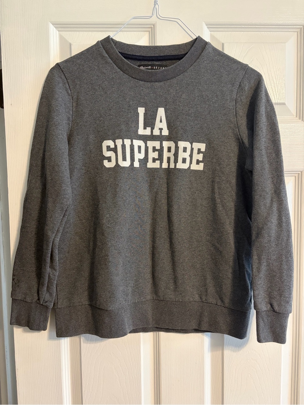 Madewell x Sézane La Superbe Graphic Crewneck Sweatshirt Gray Size M French